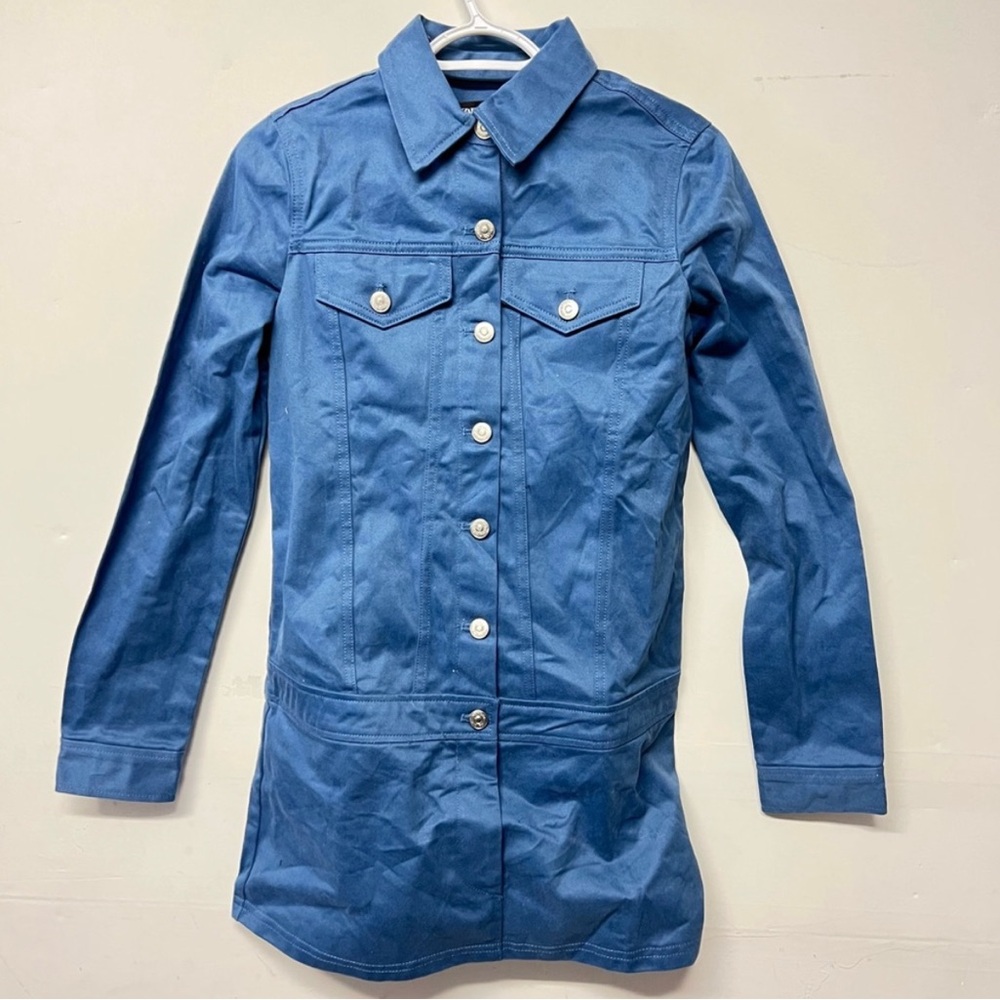 Zara Medium Blue Long Denim Jacket